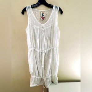 Johnny Was White Sleeveless Lace Dress